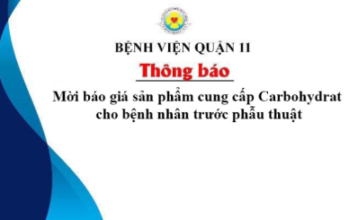 Thông báo mời báo giá cung cấp Carbohydrat cho bệnh nhân